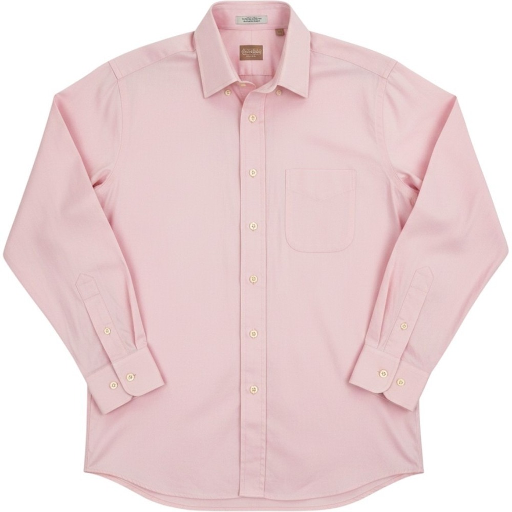 Gitman Bros Button Down Mens 17 35 Pink TTX Pinpoint Oxford Cotton Shirt USA